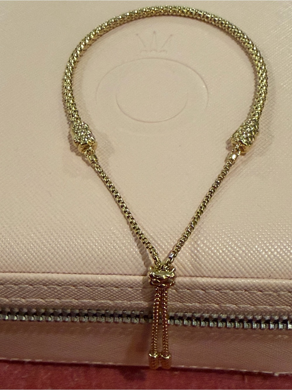 Authentic Pandora adjustable bracelet. 14k Gold plated